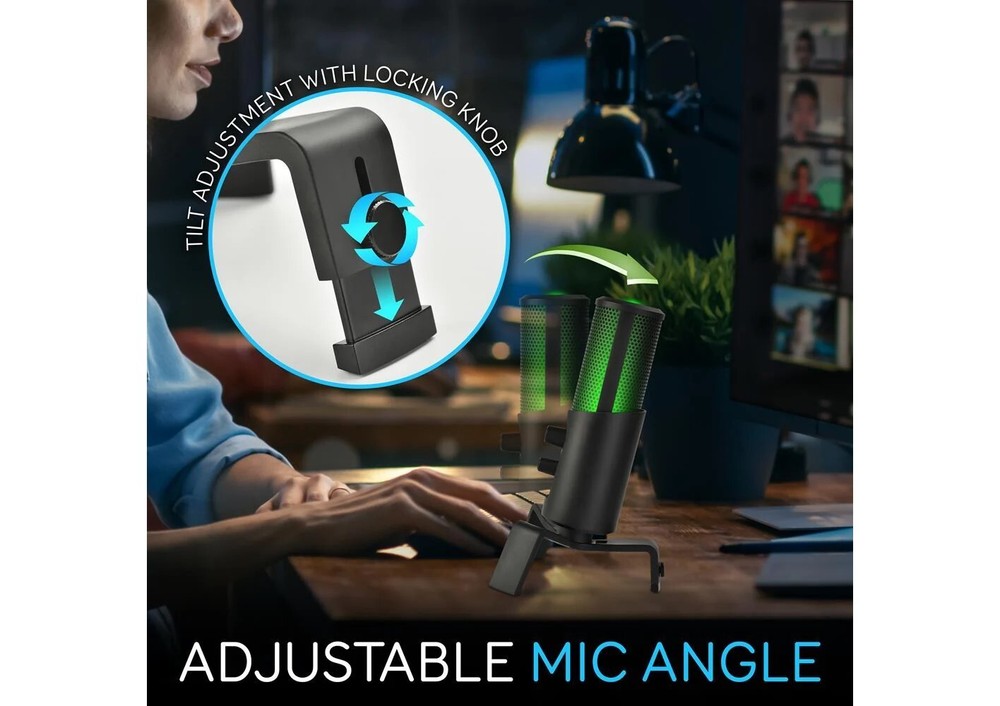 Pyle USB Computer Desktop Professional Streaming USB Microphone - 4 Modes