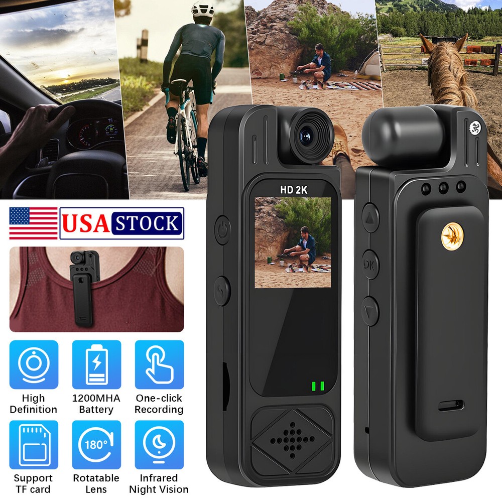 1.3'' Screen Camera 2K Video IR Night Vision Loop Recording 5H Battery