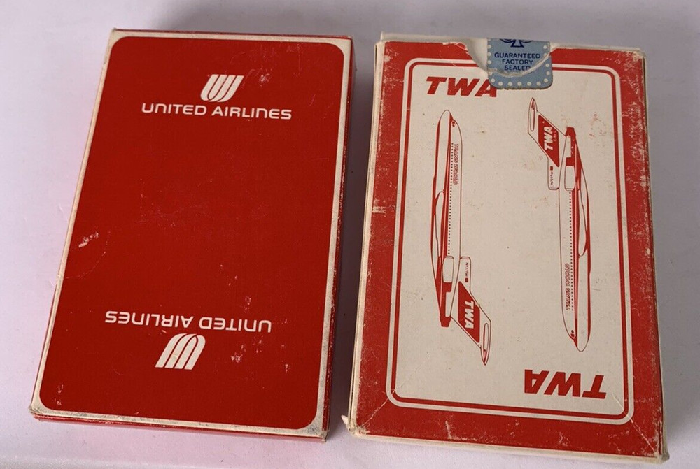 TWA United Airlines Playing Cards Complete Decks Vintage