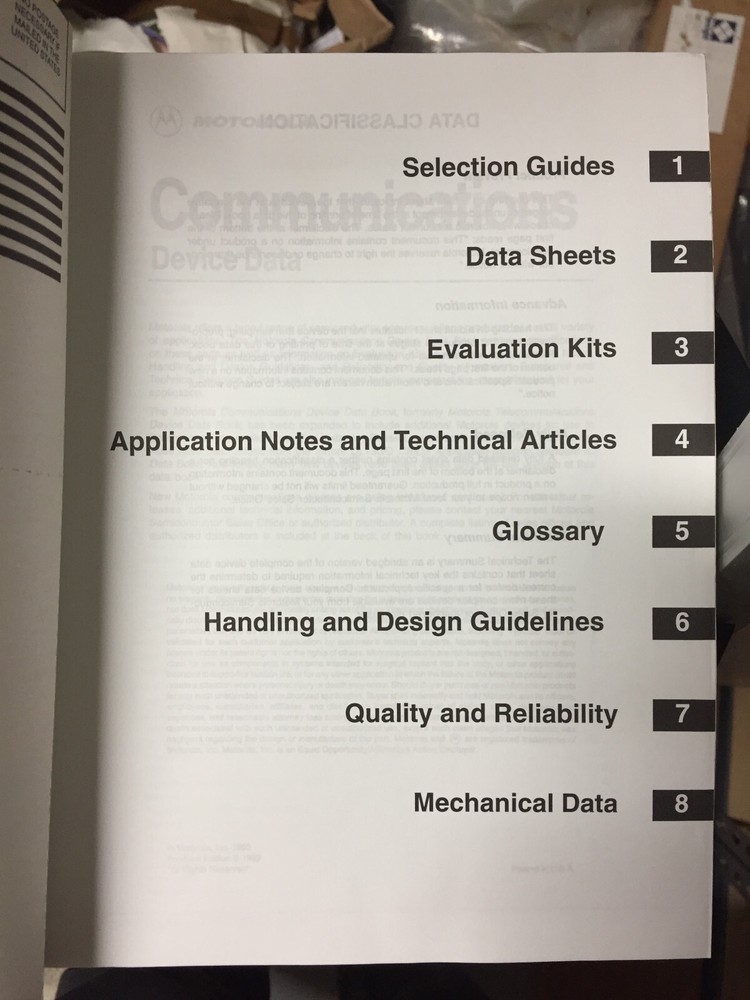 Data Book = Motorola Semiconductor 11 Volume Library Set 1988 ~ 1993 = Lot