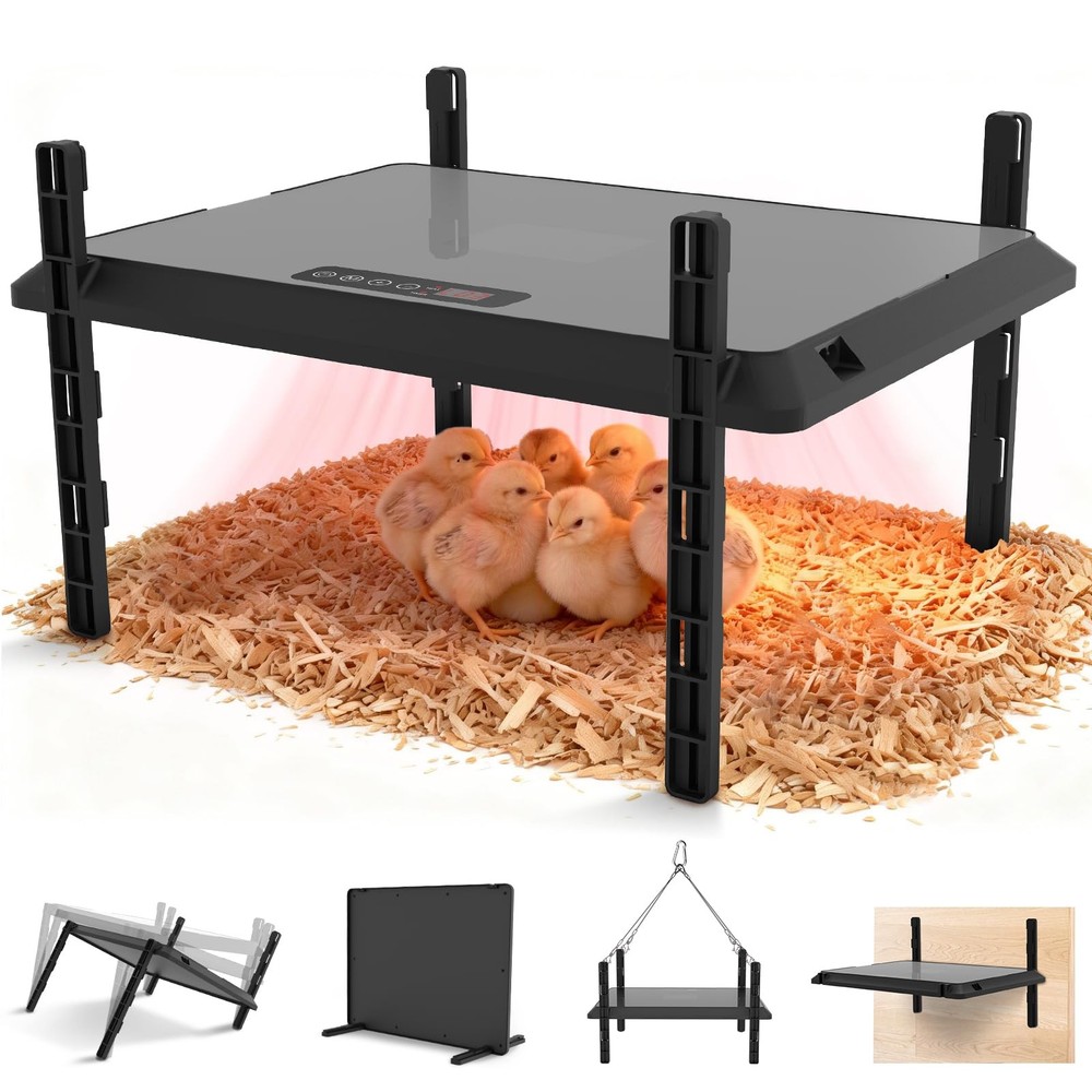 Smart Chick Brooder Heating Plate, Chicken Coop Heater, 75W Brooder Heater wi...