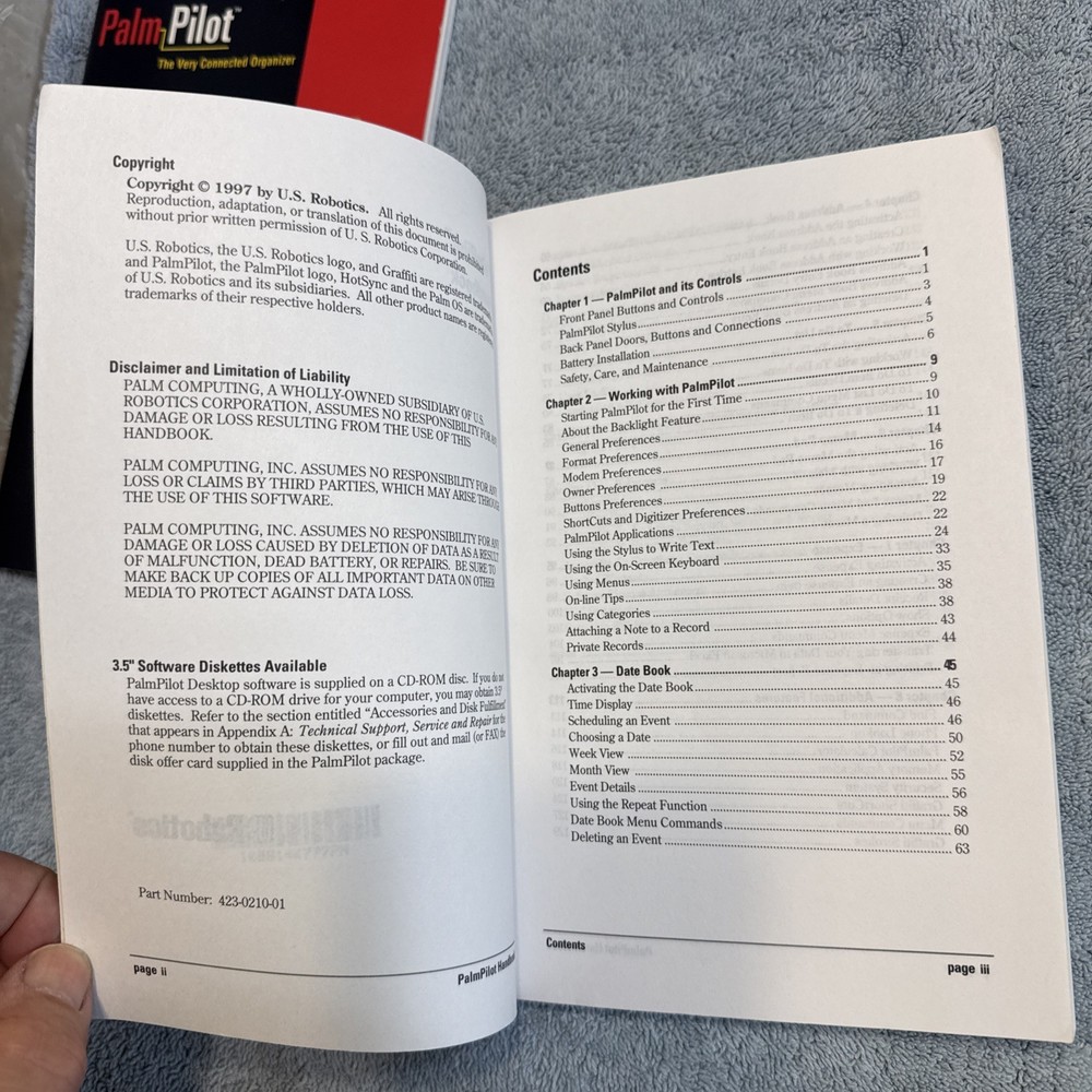 1997 PALM PILOT Handbook Plus Professional Edition
