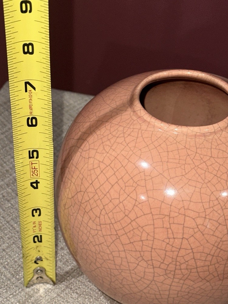 Pink Crackle Glaze Vintage Pottery