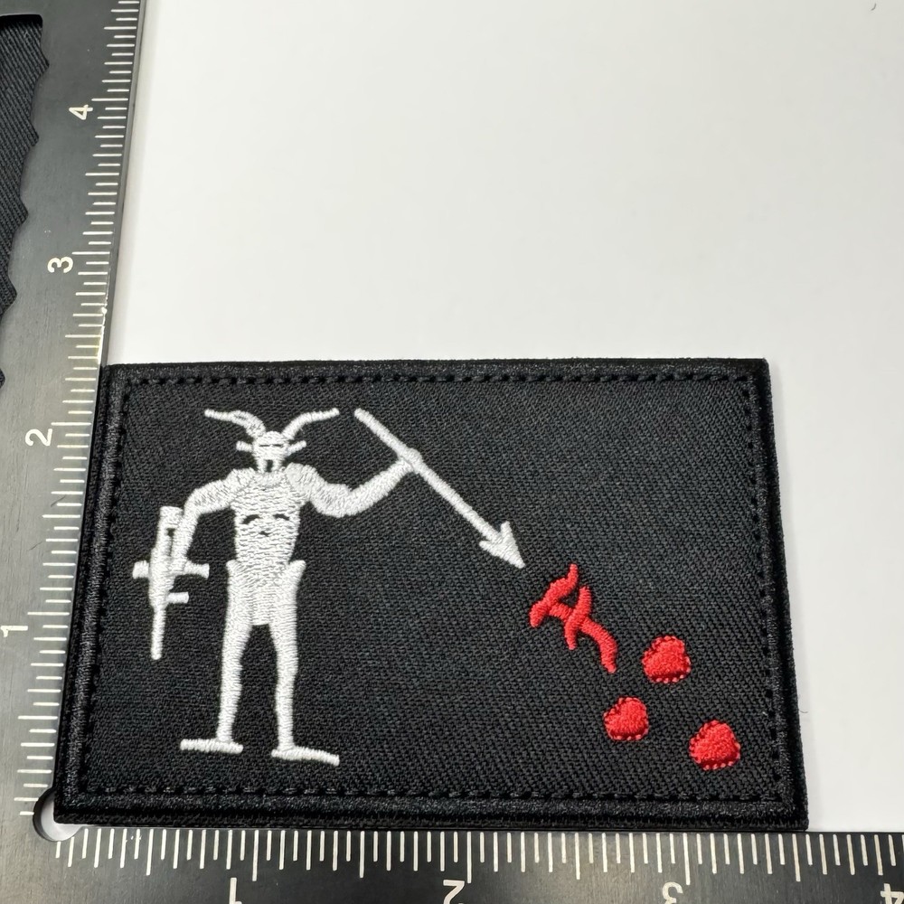 Forward Observations Group Blackbeard Patch Holding AR Tactical Hook and Loop