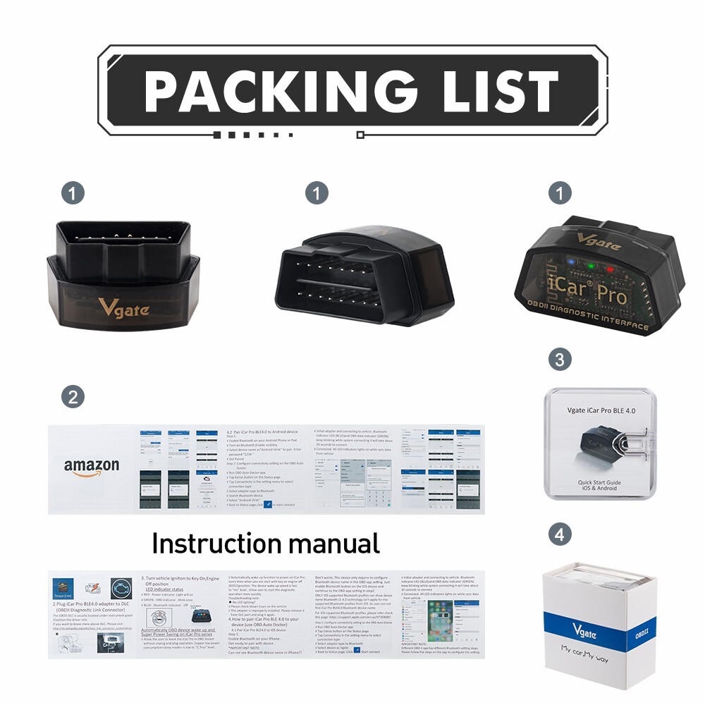 Vgate iCar Pro Bluetooth OBD Diagnostic Scanner Tool Code Reader For IOS Android