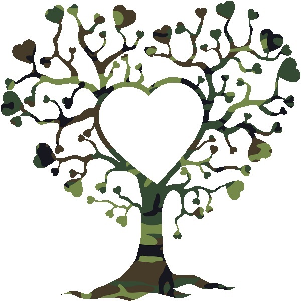 30 Custom Green Camo Heart Tree Personalized Address Labels
