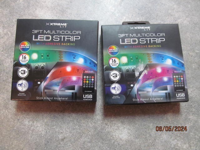 (2)   XtremeTech 3FT Multicolor Led Strips With Remote 16 color modes Free ship