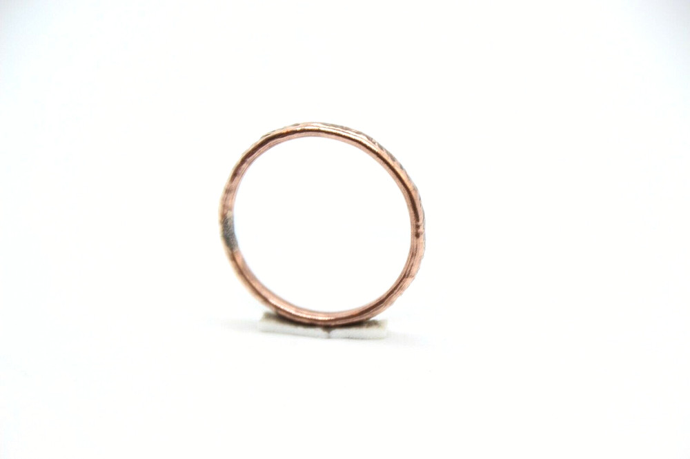 Copper Ring Stackable Hammered Rings Band Size 12.5 Promise Ring thin 2mm