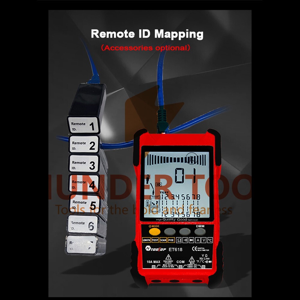 Thunder Tools TOOLTOP ET616 Handheld Portable Cable Tester with LCD