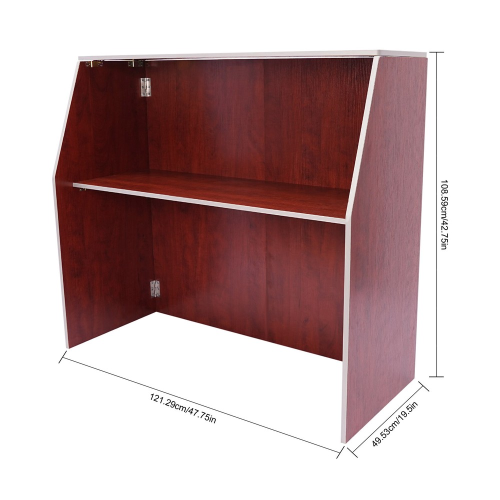 Portable Event Bar Rectangular Foldable Bar Freestanding Bar Cabinet Brown