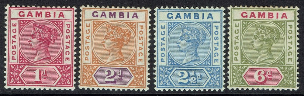 GAMBIA 1898 QV KEY TYPE RANGE TO 6D