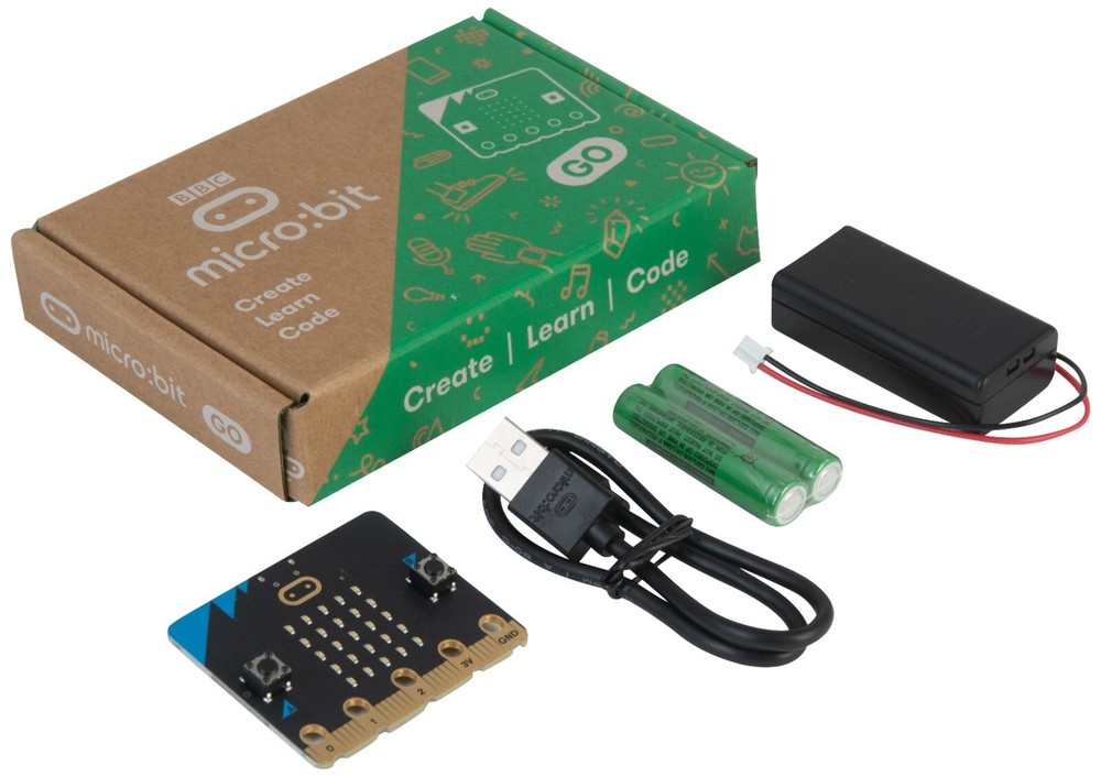 BBC Micro:Bit V2.1 Go Kit - Includes micro:bit Board, MicroUSB Cable, and Bat...