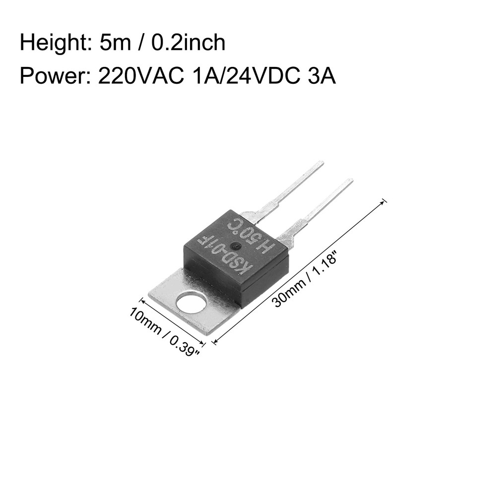 KSD-01F Temperature Controller Normally Open Control Switch 50°c N.O 5 Pack