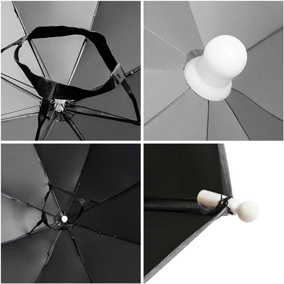 2-Pack Umbrella Hat Folding Adjustable Hands-Free Sun Rain Waterproof Cap