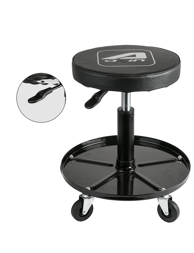 LT2A Heavy-Duty Adjustable Mechanic's Roller Seat Adjustable Rolling Stool wi...