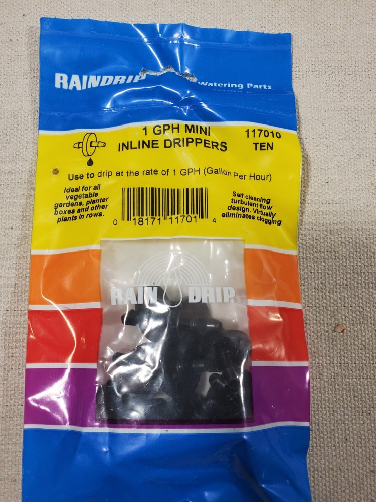 Rain Drip System 117010 1 GPH Mini Inline Drippers - QTY 50