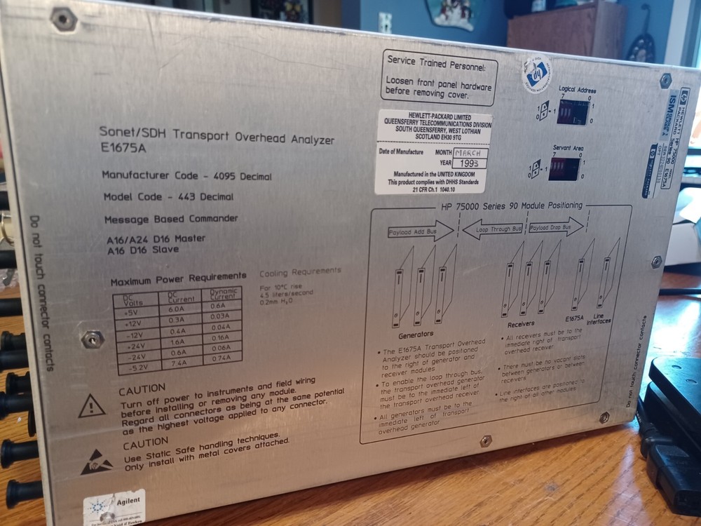 HP VXI E1675A Sonet/SDH Transport Overhead Analyzer Module 75000