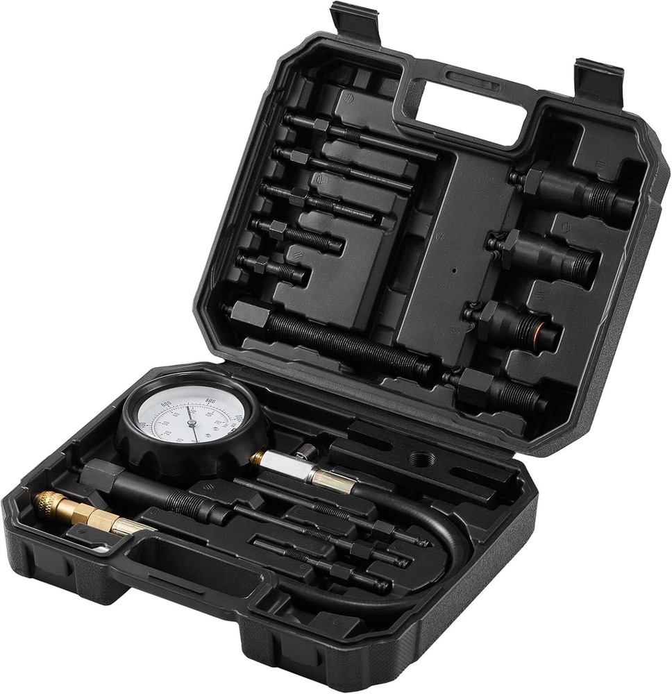 Precision Diesel Compression Tester with 18 Adaptable Pieces for Mechanics