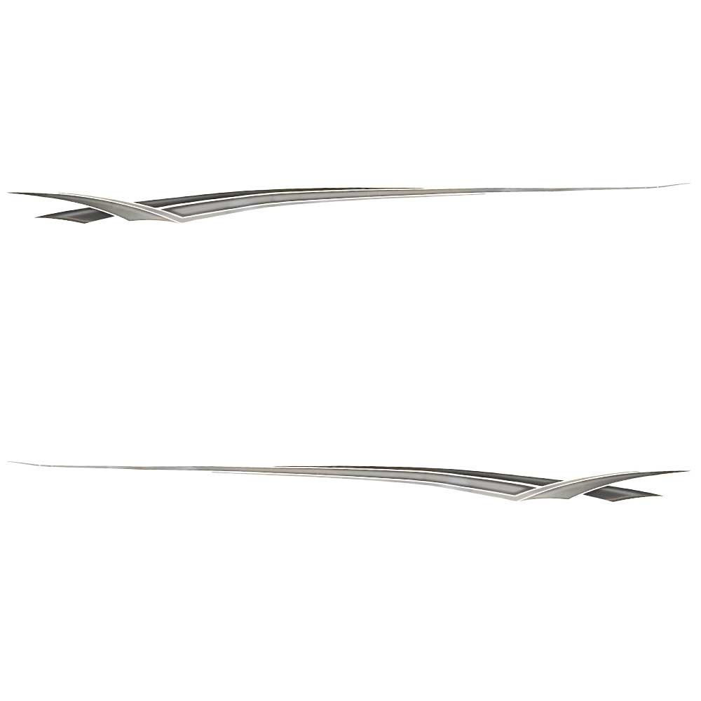 Crownline Boat Graphic Hull Decals 22002 | Silver Black (2PC)