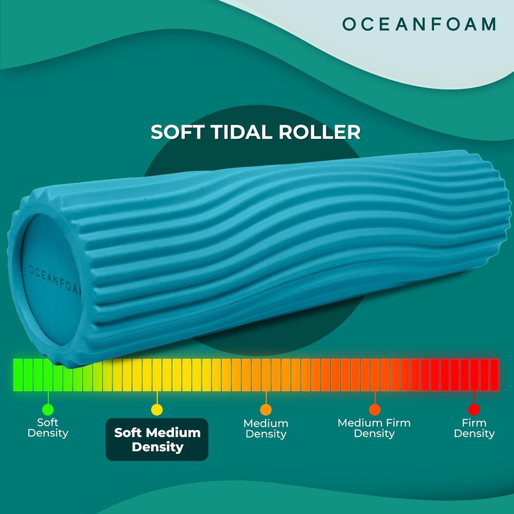 Soft Tidal Roller (Miami Blue) - Low Density Foam Roller for Physical Therapy...