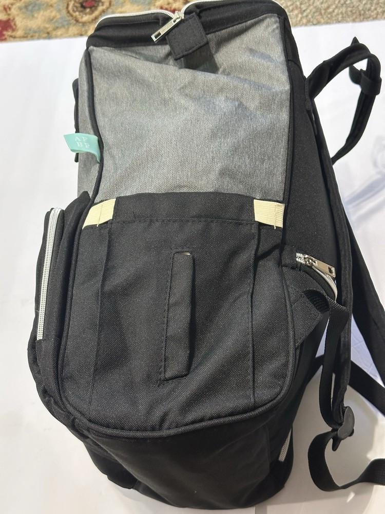 New Tags AFBP Sydney Eclipse Breast Pump Backpack Diaper Bag Gray & Black Nice