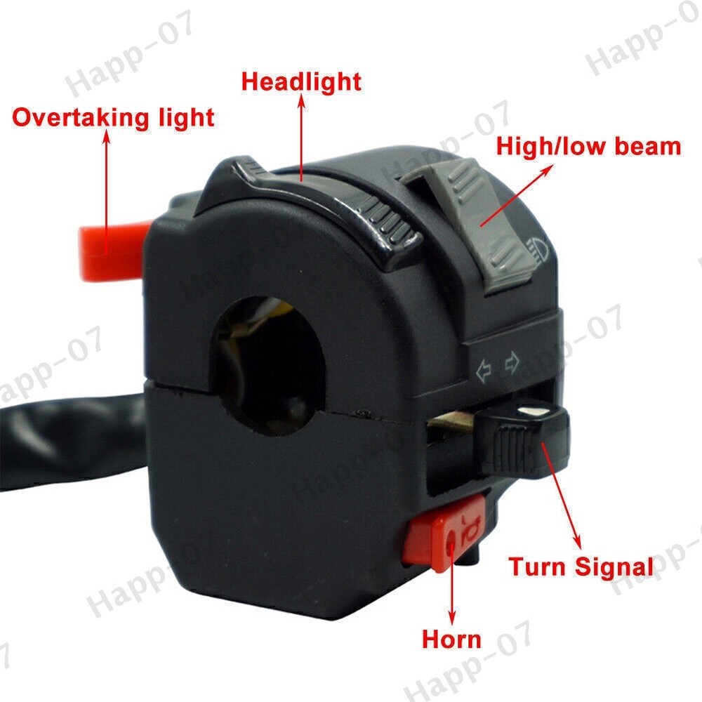 7/8" 22MM Left Handlebar Horn Button Turn Signal Fog Light Controller Switch