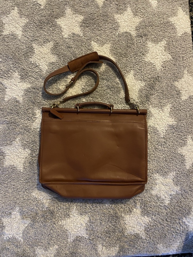 Coach Metropolitan Briefcase Bag Brown Leather Top Handle