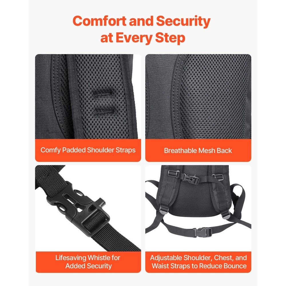 Hydration Backpack, Water Backpack with 3L TPU Water Bladder, Tactical Molle Hik