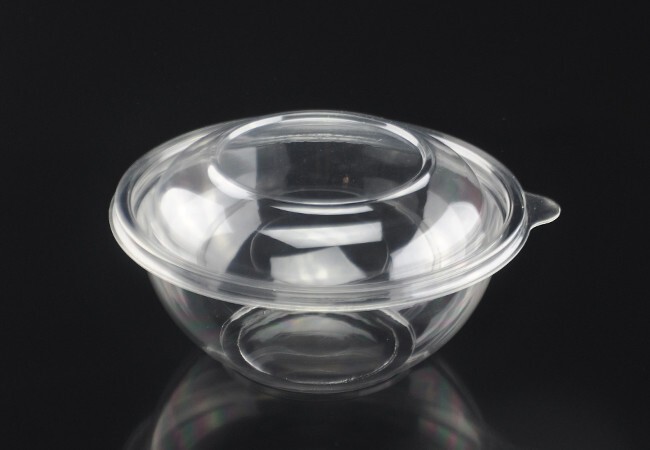 32oz Clear Plastic Disposable Salad Bowls with Lids 12pcs