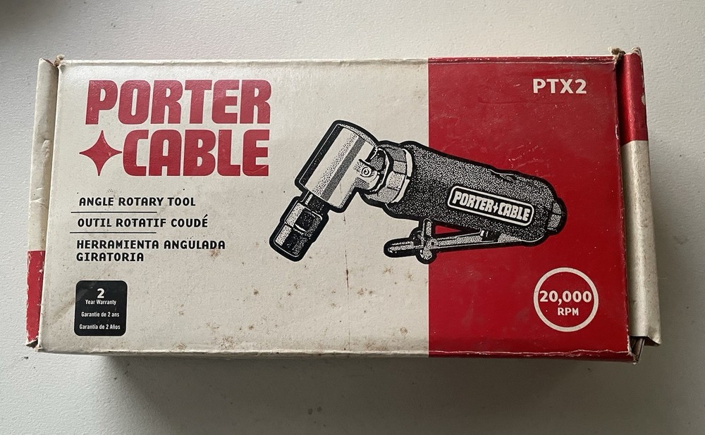 PORTER-CABLE PTX2 Pneumatic Angled Rotary Tool And Extra Tools TESTED FREE SHIP!