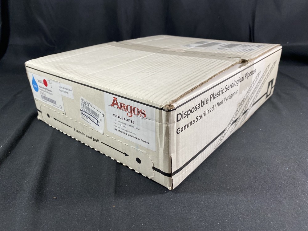 ARGOS TECHNOLOGIES 5mL Sterile Polystyrene Aspirating Pipettes APS5 (200/Case)