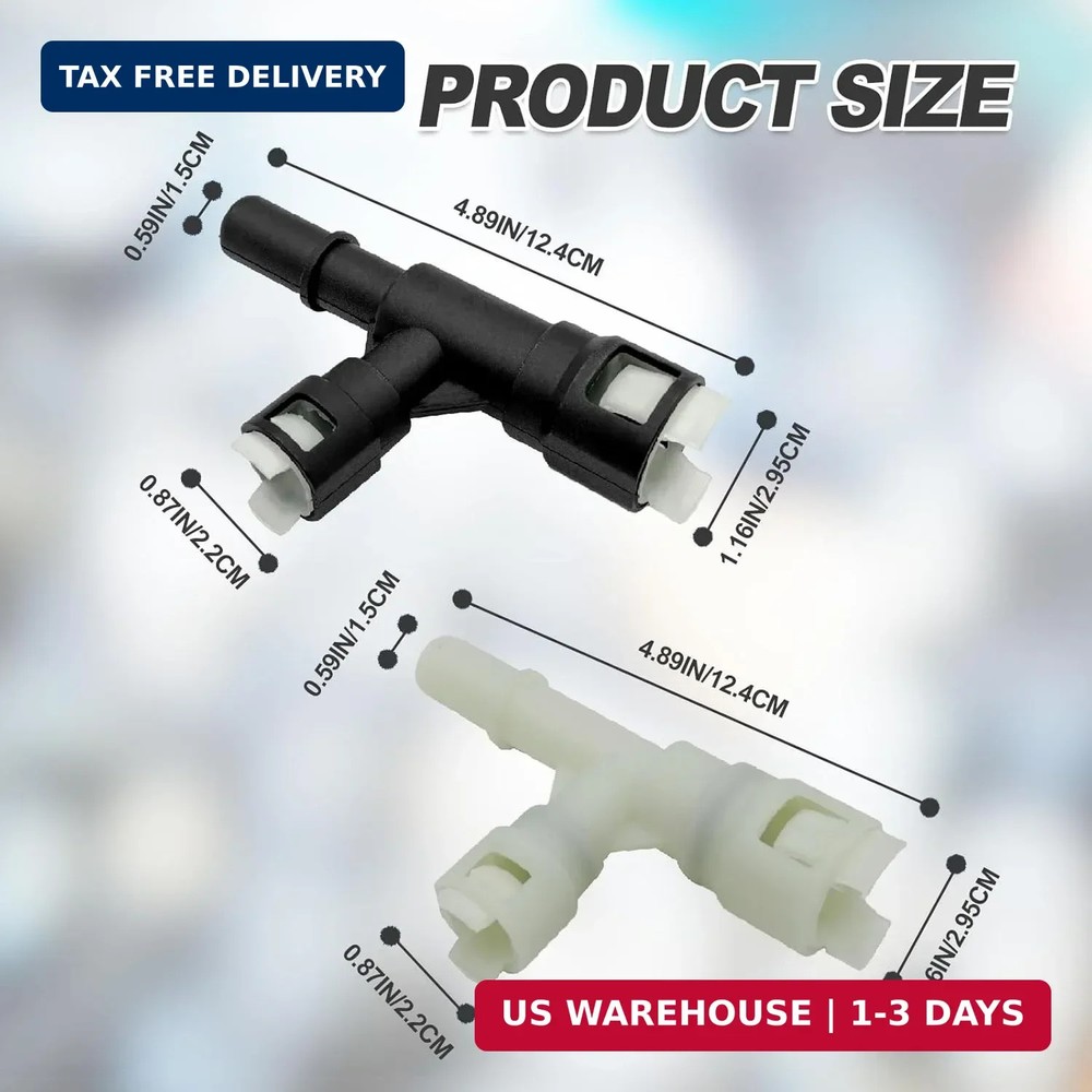 2 PCS HVAC Heater Hose ABS Plastic Fitting Tee Connector 15055343 15055342 Repla