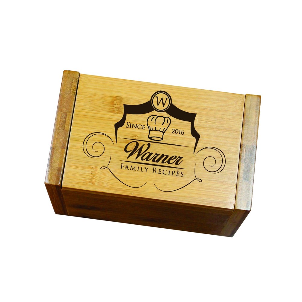 Engraved House Warming Gift - Custom Recipe Box Organizer for Kitchen