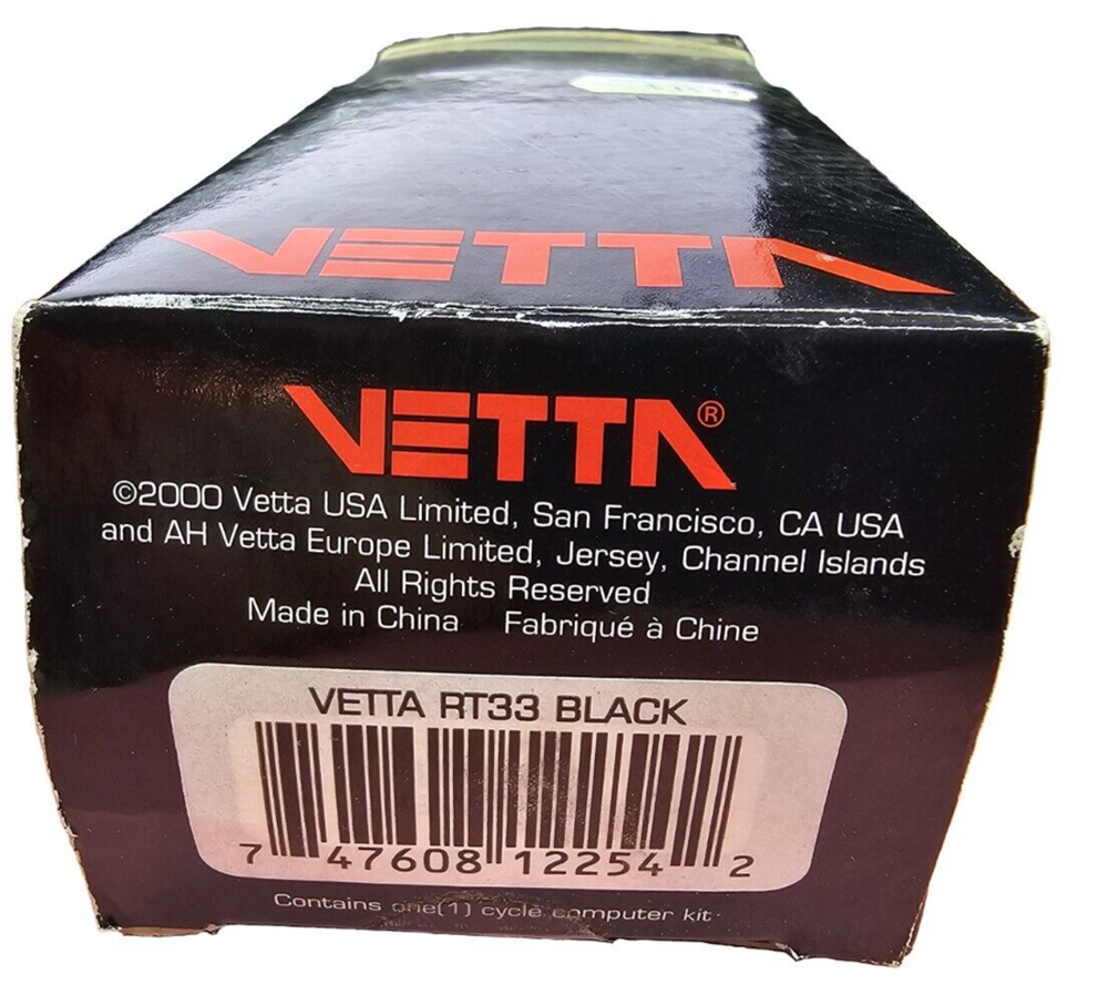 Vetta RT33 Cyclocomputer Odometer Black Color
