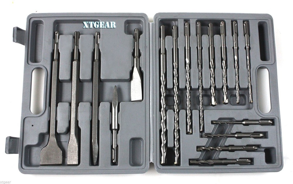 17 PC DRILL BITS & CHISEL SDS PLUS BIT FOR FIT BOSCH HILTI ROTARY HAMMER DRILL