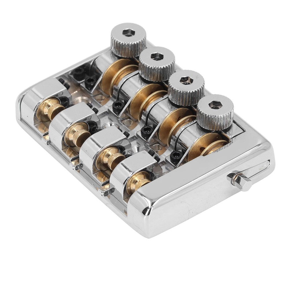 4 String Headless Electric Bass Bridge Alloy Brass Bridge Replacement (Silver )