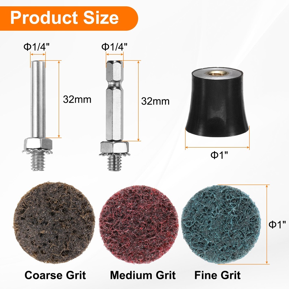 27pcs Quick Change Discs Set 1" Roll Lock Sanding Discs Coarse/Medium/Fine Grits
