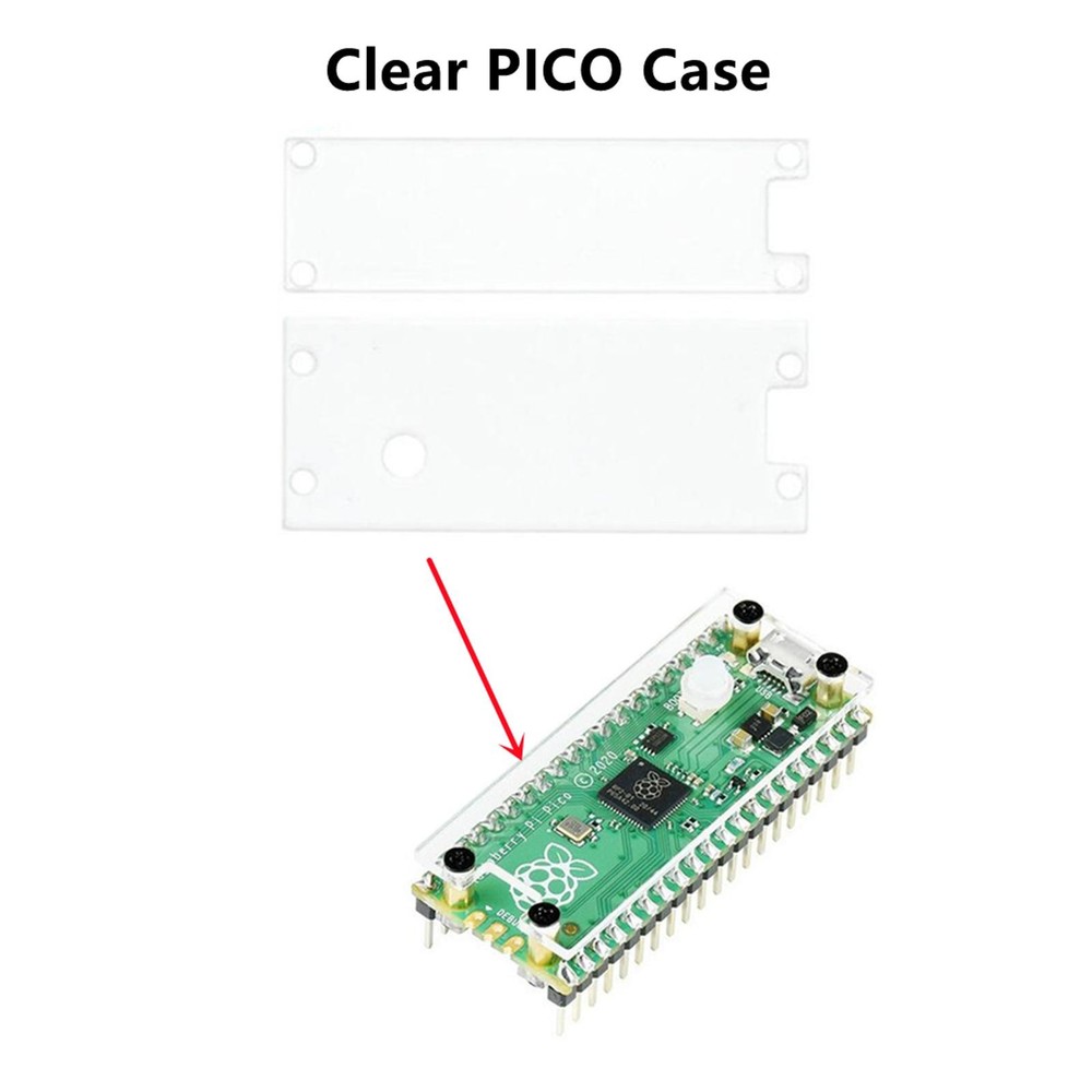 Clear Acrylic Top&Bottom Panel Case With Customs Key Cap for Raspberry Pi Pico H