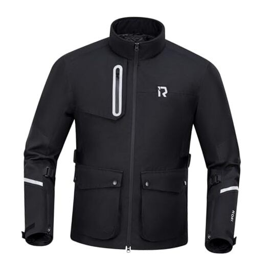 Motorcycle Jacket with CE Armor, Water Resistant Adventure Medium Black