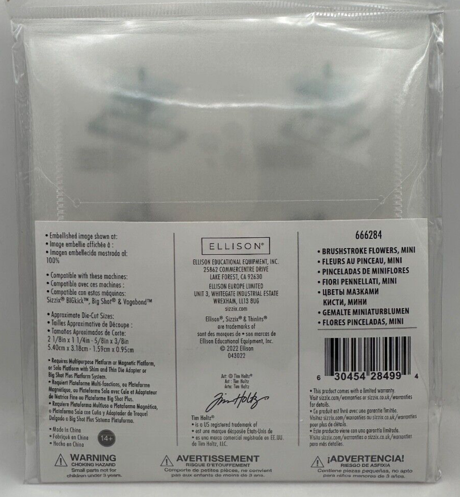 Sizzix Thinlits Dies, Brushstroke Flowers, Mini 666284