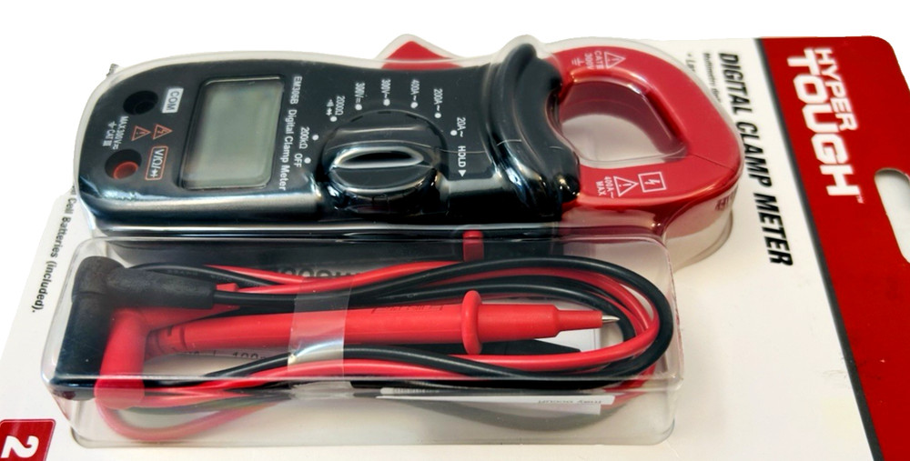 Hyper Tough Digital Clamp Meter Electrical Wire Current Tester with LCD Screen