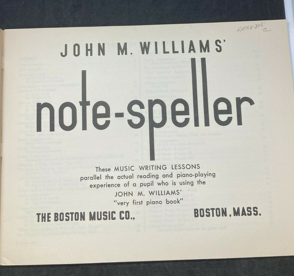 BOSTON MUSIC Note-Speller, Workbook for Piano #BM10954