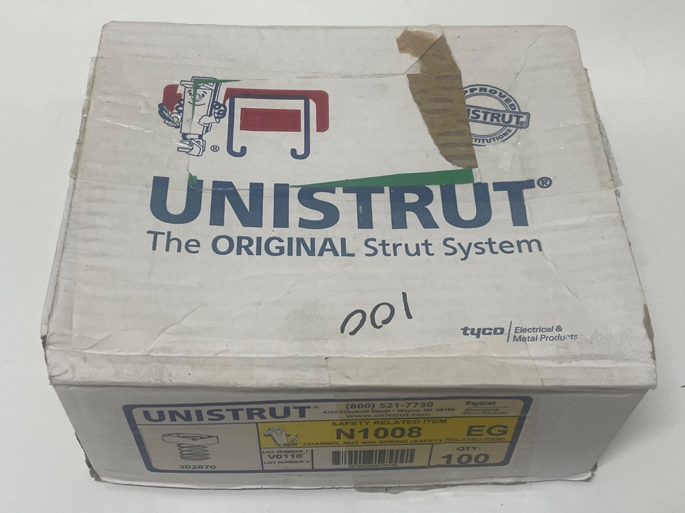 100 Count Box Unistrut Strut Channel Nut with Spring 3/8"-16 Electro-Galvanized