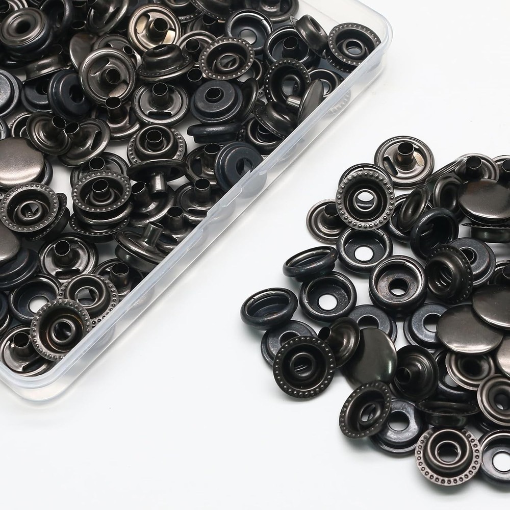120 Pieces 15Mm Stainless Steel Fastener Snap, Heavy Duty Snap Button Press Stud