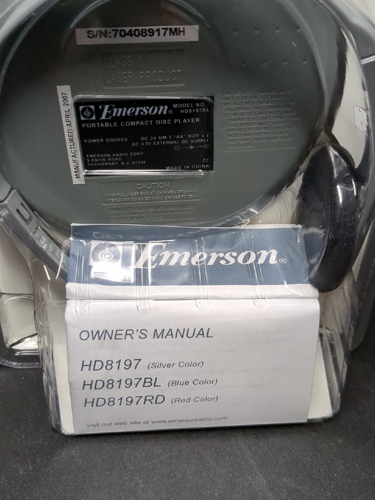 NEW Emerson HD8197BL 20 Track Programmable Memory CD Player 60 second Anti-skip