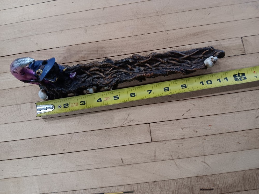 Witch Cat Incense Burner – Crescent Moon & Skull Base