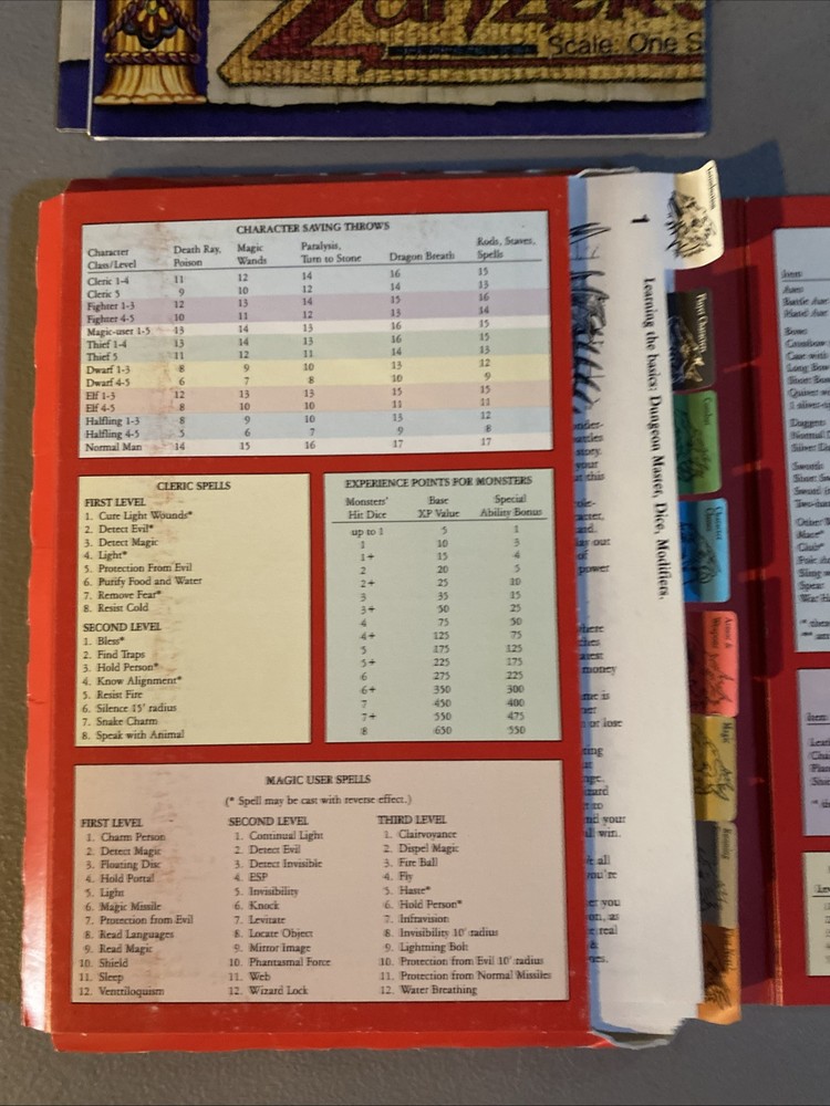 DUNGEON MASTER'S SCREEN/FOLIO: From Easy to Master D&D Boxed Game Set + the map