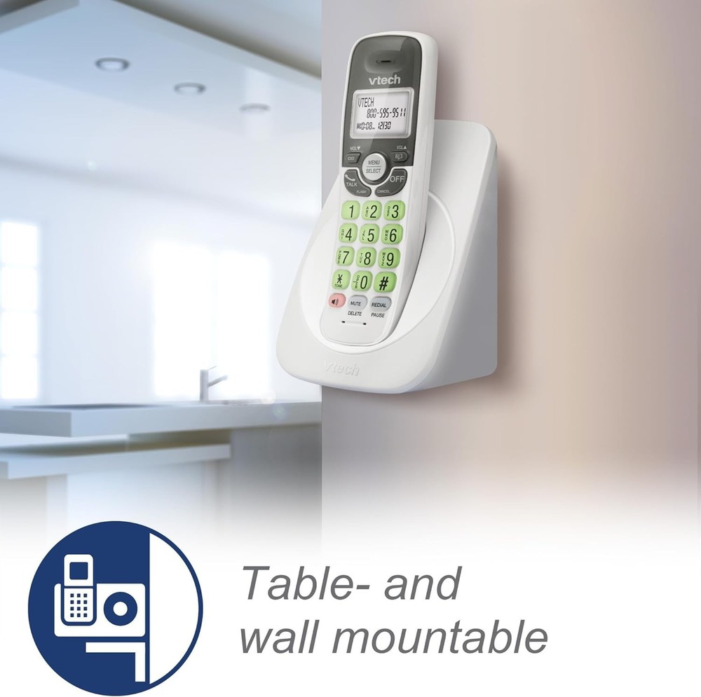 Cordless Phone with DECT 6.0, Full-Duplex Speakerphone, Lighted Display, Back...