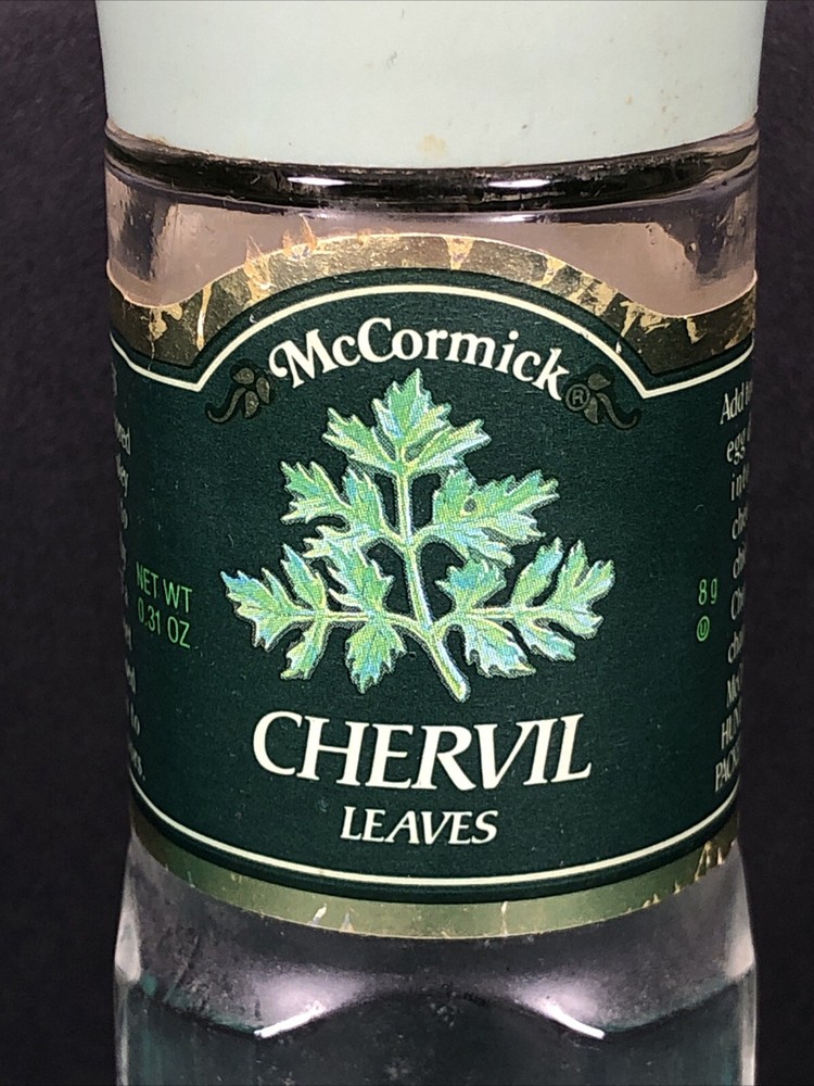 Vintage McCormick | Chervil Leaves | Spice Jar | Green Lid | Empty