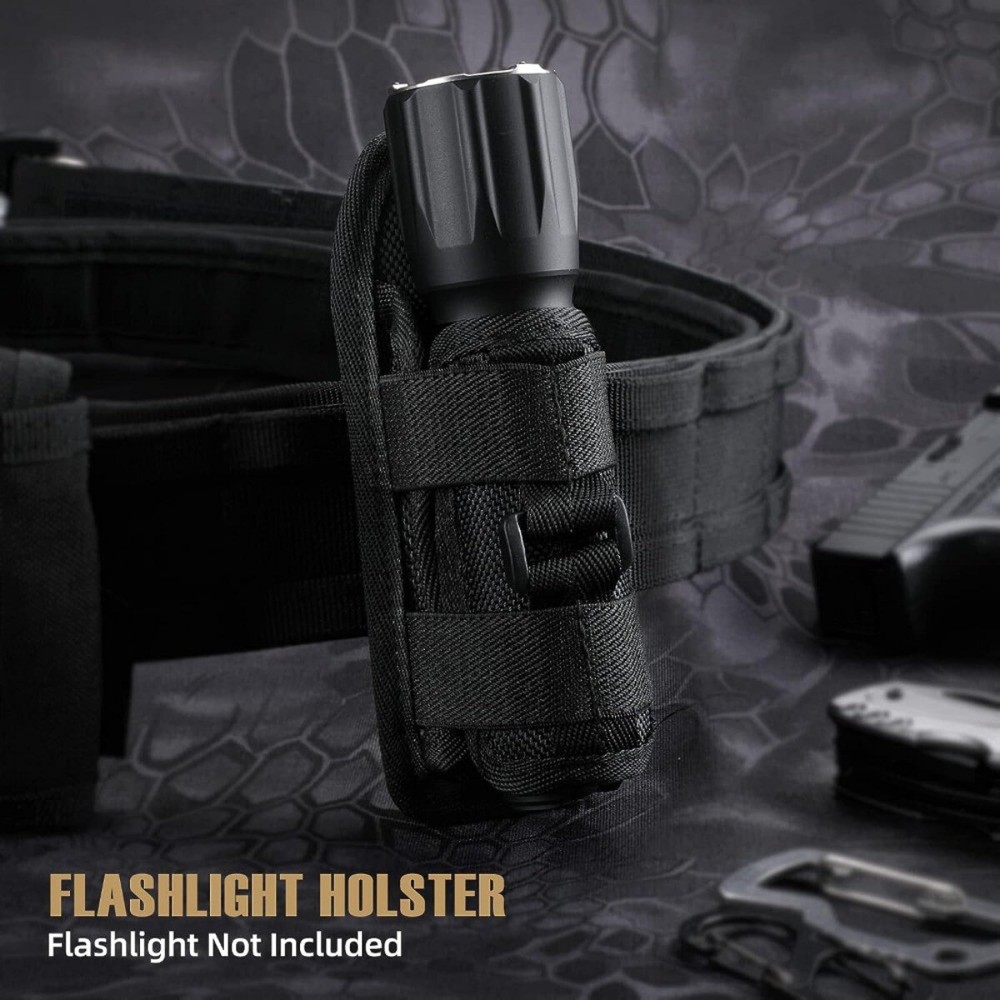 Tactical Nylon Molle Flashlight Holder Belt Holster Flashlight Torch Case Pouch